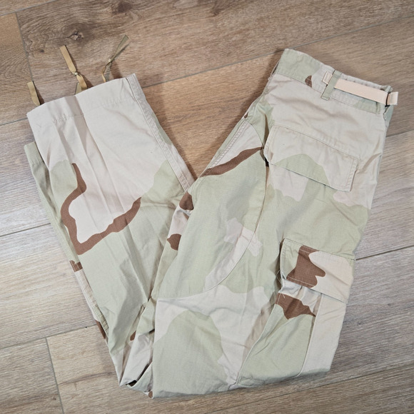 Vintage 90s US Military Desert Camo Combat Pants Men Small Regular 30x30 Ripstop - Picture 1 of 10